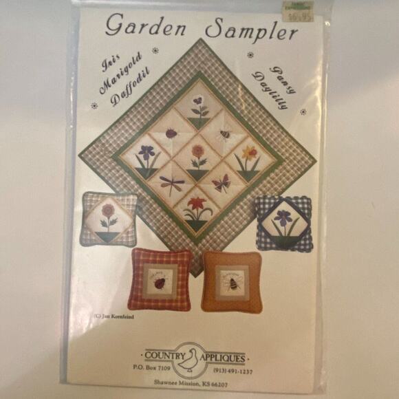 Country Applique CA127 Pattern Garden Sampler Stencil 32.5 x 32.5 Cozy Comfort - Picture 2 of 7
